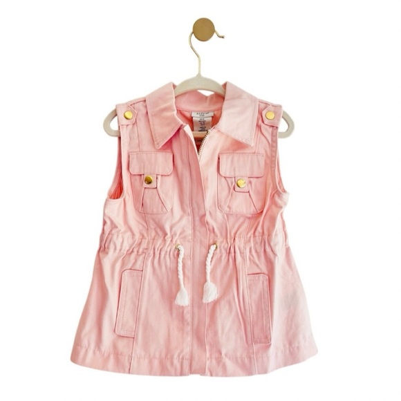 (NWOT) Stylish Aspen Kids Light Pink Vest with Gold Accents Toddler Girls 2T - Picture 1 of 4